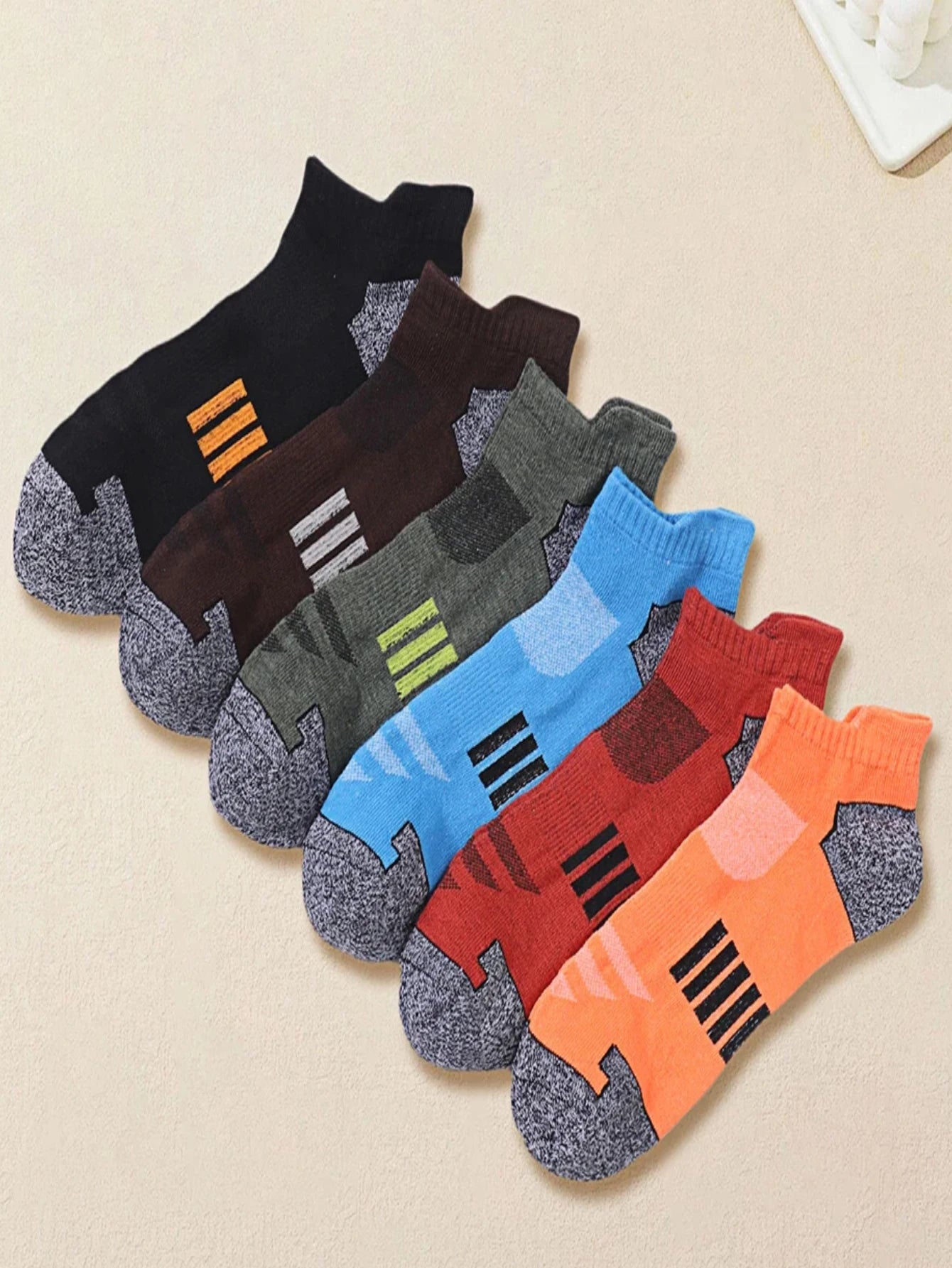 6/12 Pairs Mesh Sweat Absorbing and Breathable Thin Men's Sports Socks Casual Comfortable Non Slip Wear-resistant Men's Socks
