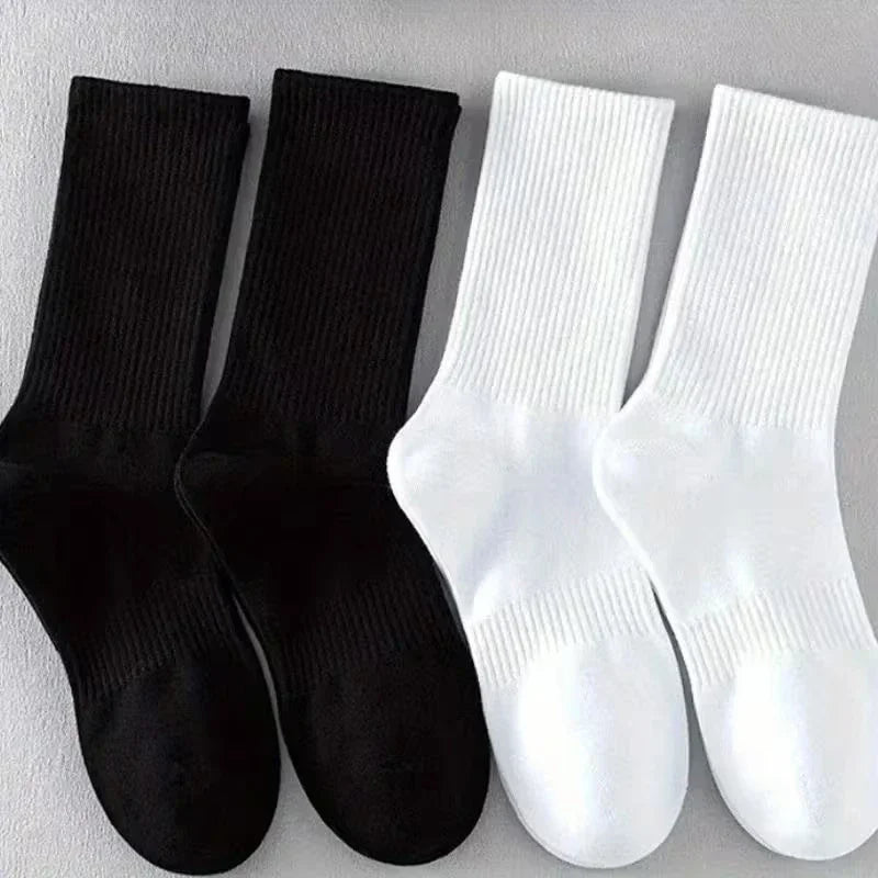 1/10Pairs 2026 New Men Cotton New Style White Socks Men Soft Breathable Sports Long Socks Summer Winter for Male Socks Plus Size