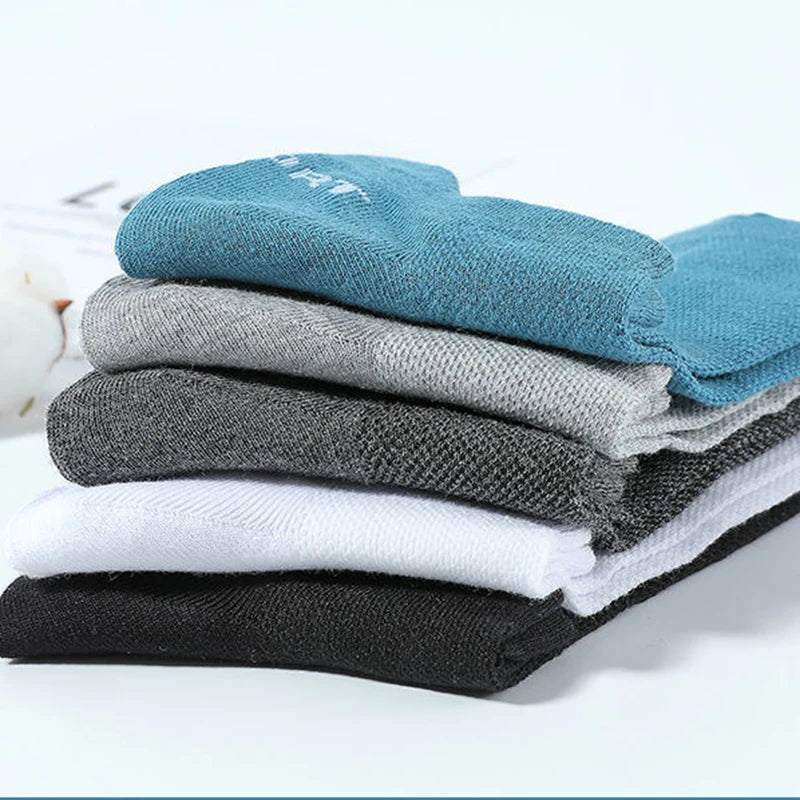 5/10 Pairs Cotton Men's Short Socks Crew Ankle Breathable Mesh Sports Casual Women Summer Low-Cut Thin Sock for Male